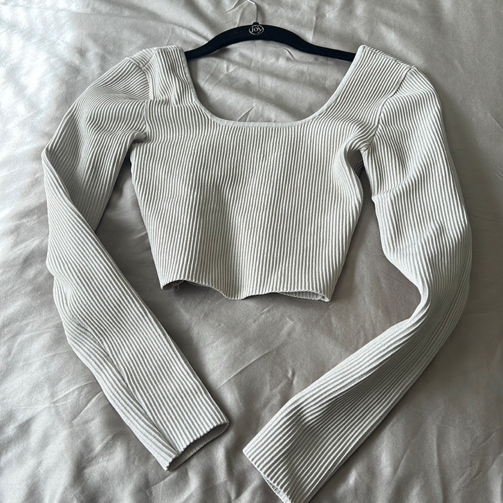 Aritzia Babaton Sculpt Knit Long Sleeve Crop